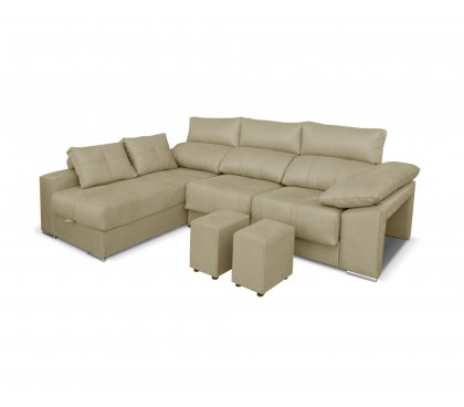 Chaiselongue deslizante reclinable con arcón